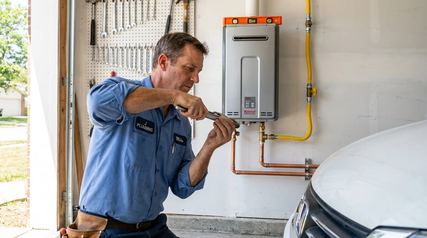 Tankless water heater installation by a Johns Plumbing LLC plumber in Nokomis